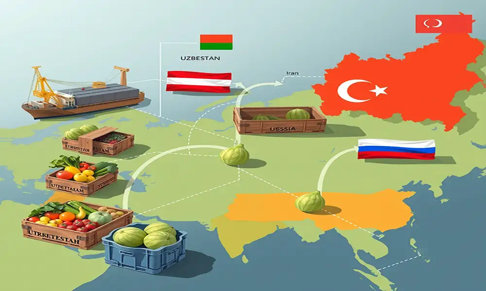 افزایش صادرات سبزیجات ازبکستان به روسیه پس از توقف صادرات ایران: فرصت‌ها، پیامدها و آینده بازار
