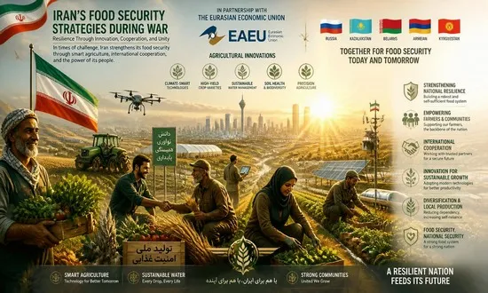 سنگر امنیت غذایی ایران در بحبوحه جنگ؛ اتحادیه اقتصادی اوراسیا می‌تواند تا سال ۲۰۳۵، ۶۰۰ میلیون نفر را تغذیه کند