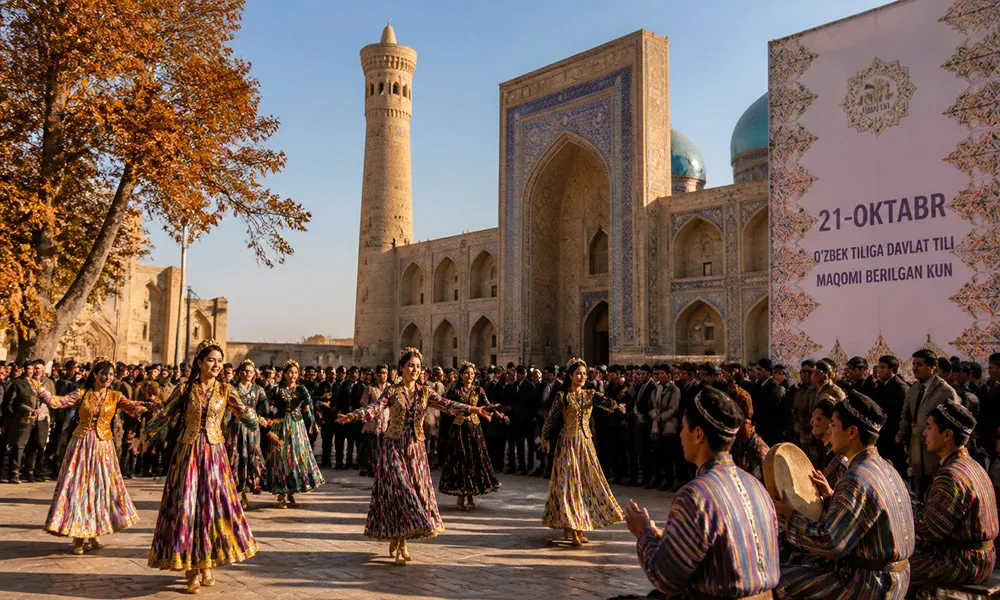 ازبکستان و بیست و یکم اکتبر روز جشن ملی  زبان ازبکی