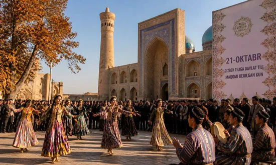 ازبکستان و بیست و یکم اکتبر روز جشن ملی  زبان ازبکی